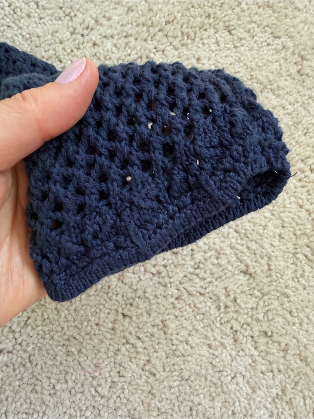 American Eagle Navy Open Weave knit sweater - Picture 4 of 5